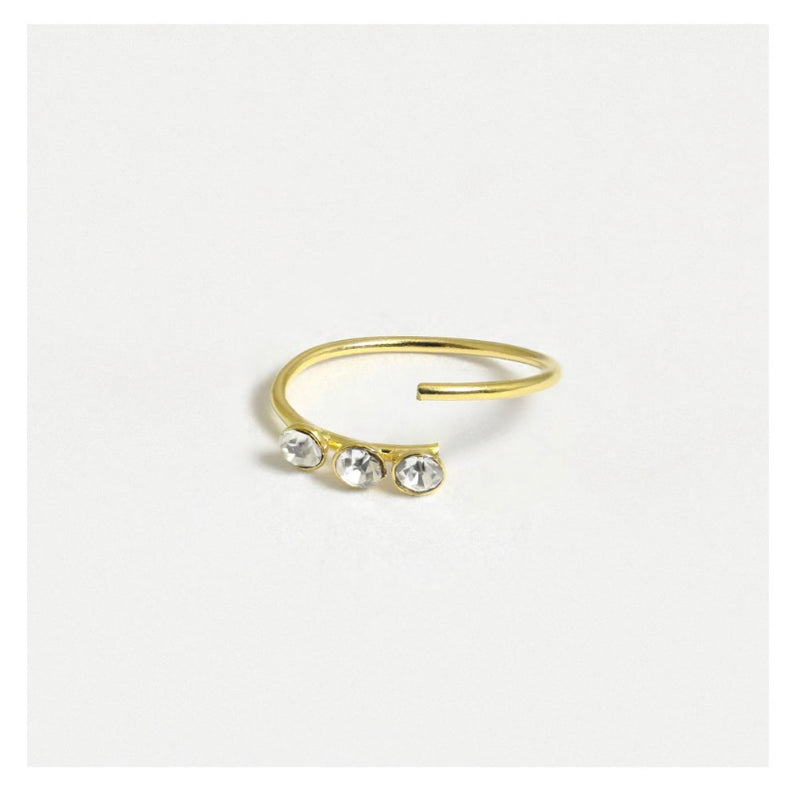 GOLD PLATED TRIPLE GEM NOSE RING